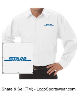 Logo Men's Long Sleeve Button Down Shirt - White Design Zoom
